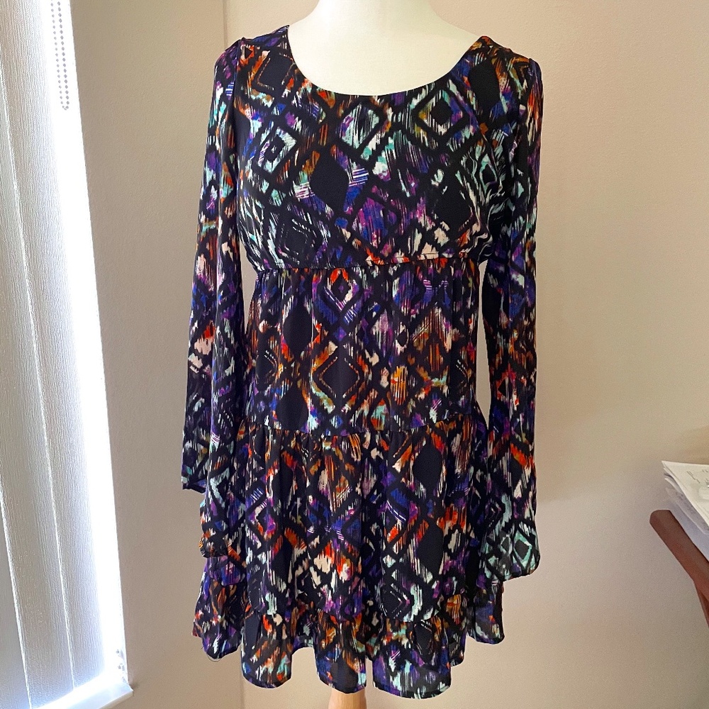New socialite boho summer loose mini backless dress med